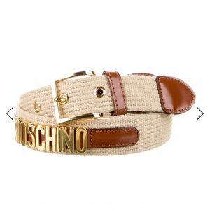 Moschino Leather Trim Embellishment Belt XS
